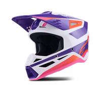 Alpinestars S-M3 Heat Casco da motocross, bianco-porpora, taglia S per maschi