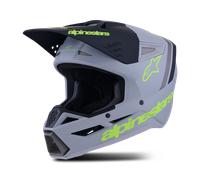 Casco da motocross Alpinestars S-M3 Radium grigio opaco-giallo fluo-nero M