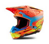 Alpinestars Casco da motocross S-M5 Action 2 XS Uomo Arancione Fluo/Blu/Giallo Fluo