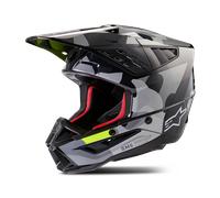 Alpinestars S-M5 Rover 2, casco da motocross S male Grigio Scuro/Argento/Giallo Fluo