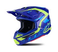 Alpinestars S-M7 Deed Casco da motocross, blu-giallo, taglia M per maschi