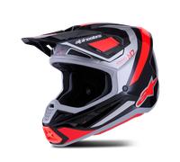 Casco Cross Alpinestars SM7 Rise Nero/Argento/RossoL Nero,Argento,Rosso