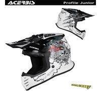 CASCO CROSS BAMBINO ACERBIS PROFILE JUNIOR BIANCO NERO ECE 22.06