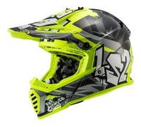 Casco Cross Bambino Ls2 MX437 Fast Evo II Mini Crusher Nero Lucido H-V Giallo S