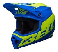 Casco Cross Bell MX-9 Mips Disrupt Blu Opaco Giallo Alta Visibilità L