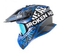 Casco Cross Broken Head Squadron V3 Blu + Occhiali MX Struggler Blu