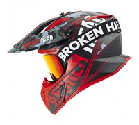 Casco Cross Broken Head Squadron V3 Rosso + Occhiali MX Struggler Rossi