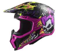 Casco Cross Carbonio Ls2 MX703 X-Force Fireskull Viola Lucido 4XL