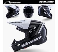 CASCO CROSS ENDURO MOTARD ALPINESTARS SM3 RADIUM NERO BIANCO GRIGIO ECE 22.06