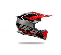 CASCO CROSS ENDURO MOTARD OFFROAD FUORISTRADA UFO INTREPID 2024 GRIGIO ROSSO XL
