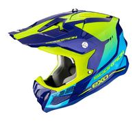 casco cross / enduro scorpion vx22 attis blu / giallo S