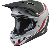 §Casco Cross FLY Racing Formula CC Driver Argento-Rosso-Bianco§