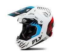 §Casco Cross FLY Racing Formula CP Slice Bianco-Rosso-Ciano§