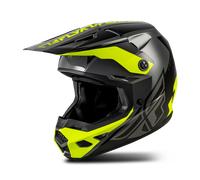 Fly Racing Kinetic Crest, casco da motocross L female Nero/Grigio Scuro/Giallo Fluo