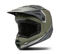 Fly Racing Kinetic Vision Casco Motocross, grigio-verde, taglia S