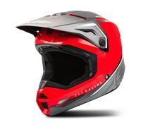 Fly Racing Kinetic Vision, casco a croce S male Rosso/Grigio/Bianco