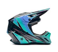 FOX V3 RS Canvas Casco da motocross, nero-blu, taglia L per maschi
