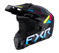 FXR Clutch Comp Casco da motocross, nero/blu/giallo, Taglia L
