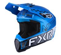 FXR Casco da motocross Clutch Race Div Nero-Bianco-Blu Taglia S Maschile