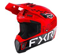 FXR Clutch Race Div Casco da motocross, nero-bianco-rosso, taglia 2XL per maschi