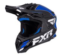 FXR Helium Logo Carbon Casco da motocross, nero-bianco-blu, taglia M per maschi