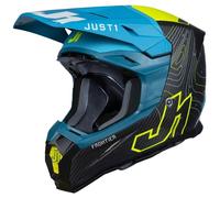 casco cross just1 j22 carbon frontier - blu / giallo L