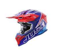 CASCO CROSS JUST1 J39 LUCIDO BLU ROSSO OMOLOGATO 22-06