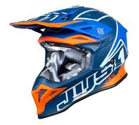 casco cross just1 j39 thruster - bianco / arancione / blu XL