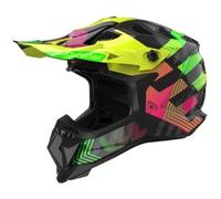 LS2 MX700 Subverter Evo II Chromatic Casco da motocross, nero-giallo, taglia 3XL