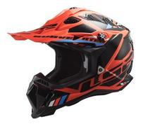 Casco Cross Ls2 Mx700 Subverter Evo II Stomp Arancio Fluo Nero Lucido XXL
