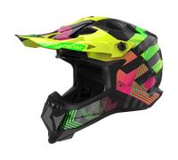 LS2 MX700 Subverter Evo II Chromatic Casco da motocross, nero-giallo, taglia XL