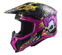 casco cross ls2 mx703 carbon x-force fireskull - viola S