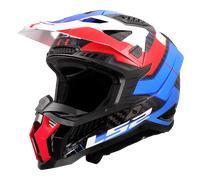 Casco Cross LS2 MX703 X-Force Galuo Bianco/Rosso/Blu LucidoXL Galuo Bianco,Rosso,Blu Lucido