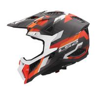 Casco Cross Carbonio Ls2 MX703 X-Force Phantom Arancione Rosso Opaco S