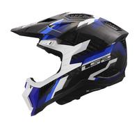 Casco Cross LS2 MX703 X-Force Phantom Blu Bianco In Carbonio M