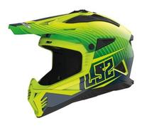 Casco Cross Ls2 Mx708 Fast II Duck H-V Verde Giallo Opaco XL