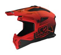 CASCO LS2 MX708 FAST II DUCK ARANCIONE ROSSO OPACO TAGLIA M