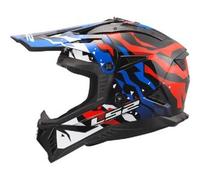 Casco Cross Ls2 Mx708 Fast II Grotesk Bianco Blu Rosso Lucido XXL