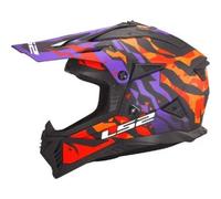 Casco Cross Ls2 Mx708 Fast II Grotesk Viola Arancione Opaco XXL