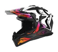 LS2 MX708 Fast II Wash Casco da motocross, nero-bianco-rosso, taglia M