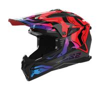 LS2 MX708 Fast II Wash Casco da motocross, nero-rosso-blu, taglia S