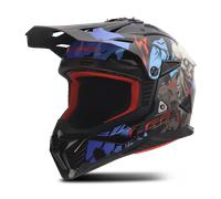 LS2 Helmets Casco Cross MX708 Fast II Zombie Nero/Rosso/Blu Lucido Taglia L