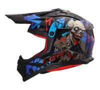 Casco Cross Ls2 Mx708 Fast II Zombie Nero Rosso Blu Lucido 3XL
