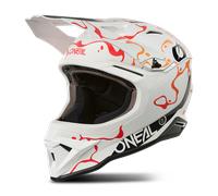 Oneal 1SRS SPLASH Casco da motocross, bianco-arancione, taglia M per maschi