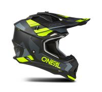 O'NEAL | Casco Motocross | MX Enduro | Standard di sicurezza ECE 22.06, aperture di ventilazione per un raffreddamento ottimale | Casco 2SRS SPYDE V.23 | Adulto | Nero Grigio Giallo Neon | Taglia L