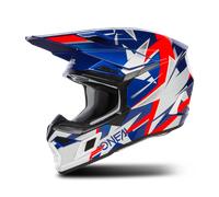 Oneal 3SRS Ride Casco Motocross, bianco-rosso-blu, taglia L