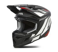 Oneal 3SRS Vertical Casco Motocross, nero-bianco-rosso, taglia L