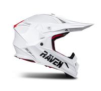 §Casco Cross Raven Aspire Evo Lucido Bianco-Rosso§