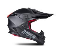 §Casco Cross Raven Aspire Evo Nero Opaco-Rosso§