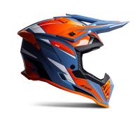 Casco Cross Raven Morphous Blu/Arancio lucidoL Blu,Arancio lucido